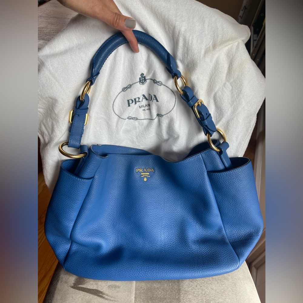Prada blue bag , good condition
